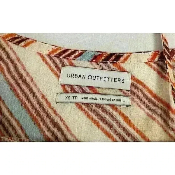 Urban Outfitters Womens Size XS Striped Mini Sun Dress Ruffled Hem 100% Viscose - Picture 6 of 13